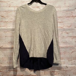 Madewell back zip hi low pullover sweater M grey